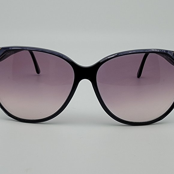 Sebastiano #600 Navy Marble Frame Purple Gradient Lens Vintage Sunglasses 62mm - Picture 2 of 12